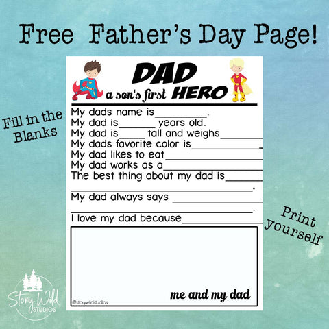 FREE Printable All About my Dad from Son