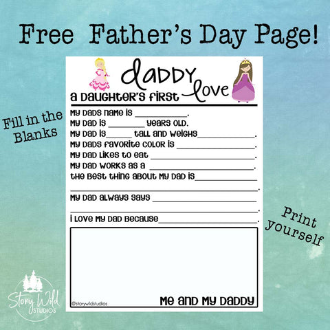 FREE Printable All About My Dad by Daughter