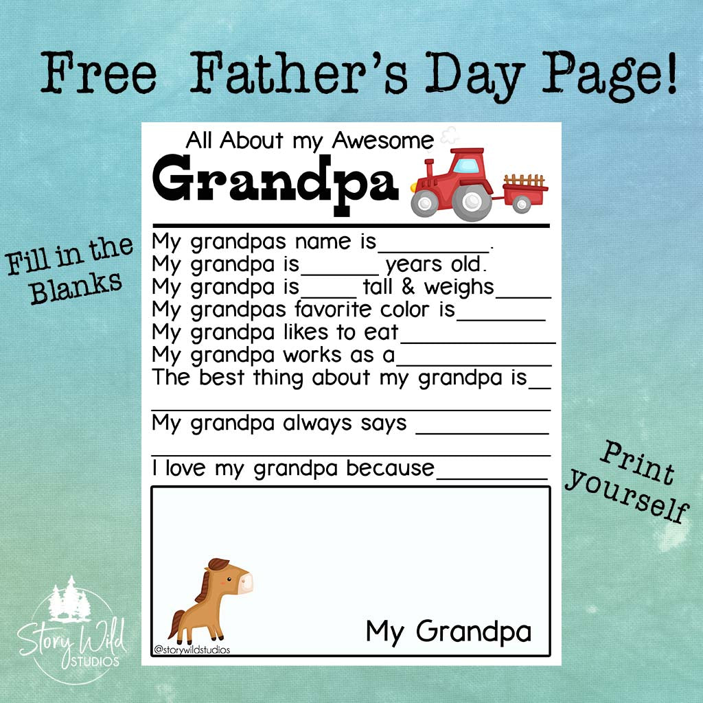 FREE Printable All About my Grandpa!