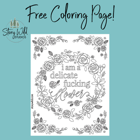 FREE Delicate Fucking Flower Coloring Page