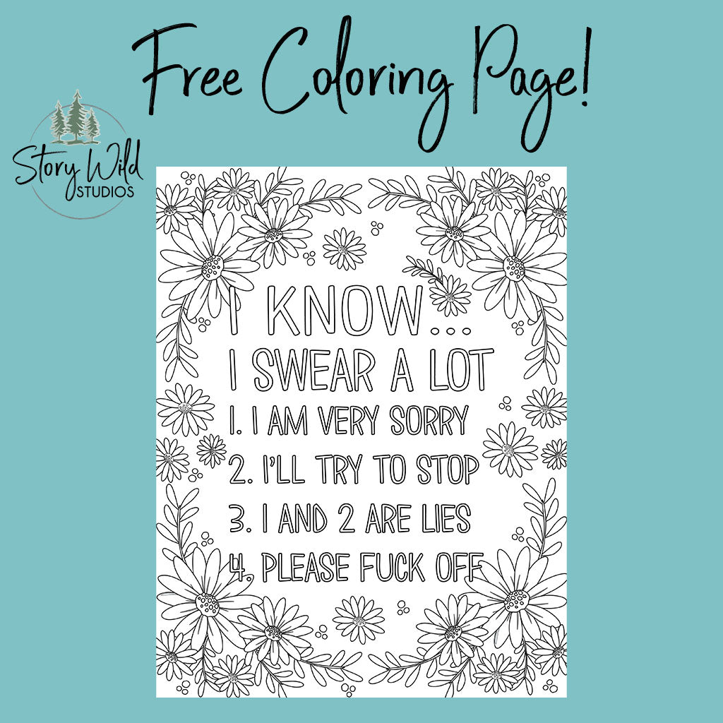I know I Swear A Lot FREE Coloring Page – Story Wild Studios