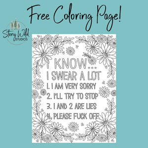 I know I Swear A Lot FREE Coloring Page